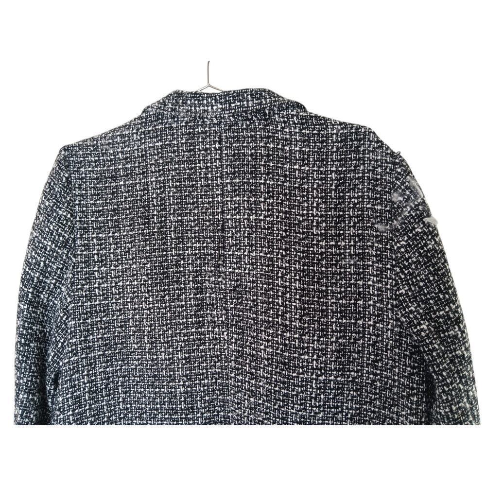 Nanette Lepore Blazer Large Very Black White Tweed Open Jacket Workwear NWT - Picture 7 of 13